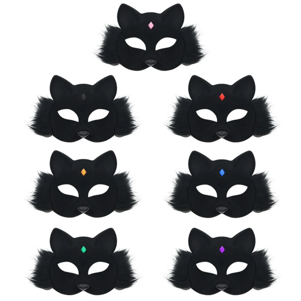 Masque de renard en fourrure 3d, accessoire de Costume de nez, demi-masque d'animal, fourrure artificielle pour carnaval, mascarade d'halloween