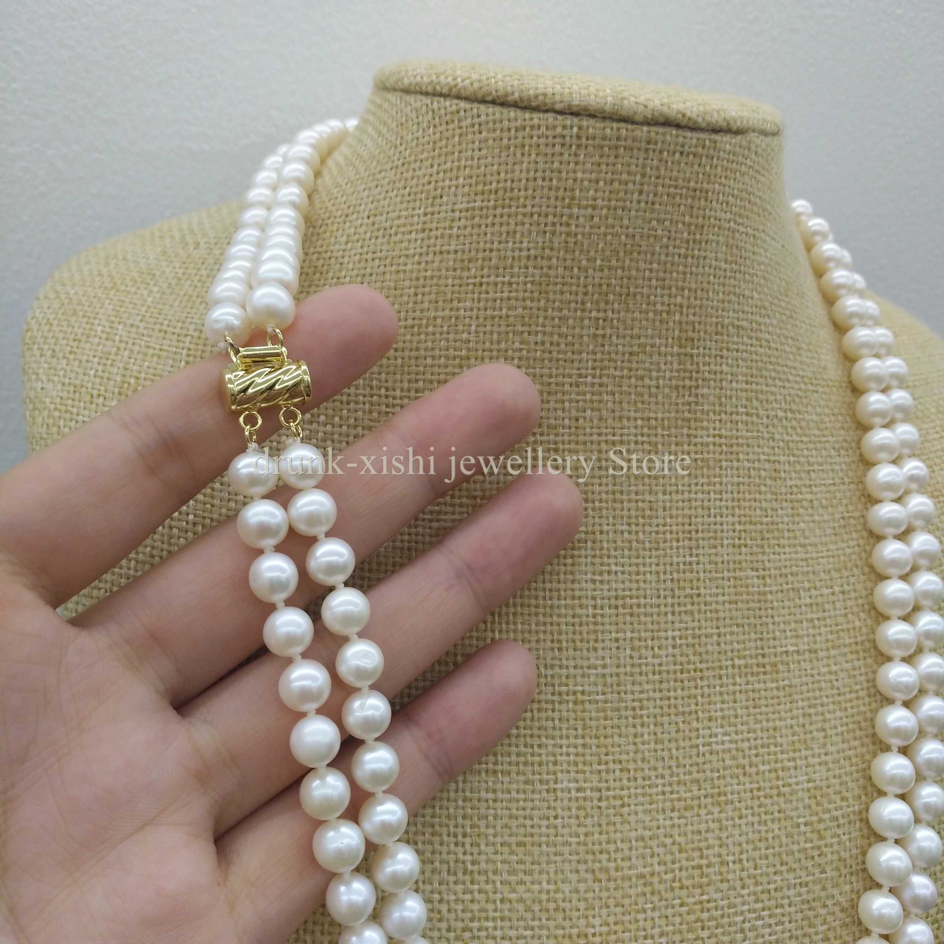 Imagem -06 - South Sea White Real Nice Round Pearl Necklace Beautiful Aaa Mais 8-9 mm 35 Natural