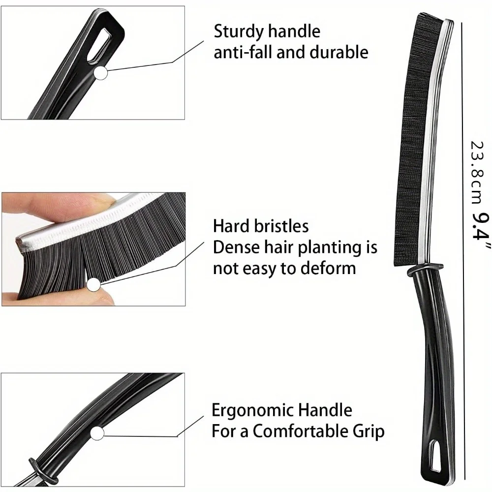 6-Piece Hard Bristle Crevice Cleaning Brush, Multifunctional Gap Cleaning Brush Tool for Small Spaces Cleaning, Thin Crevice Cle
