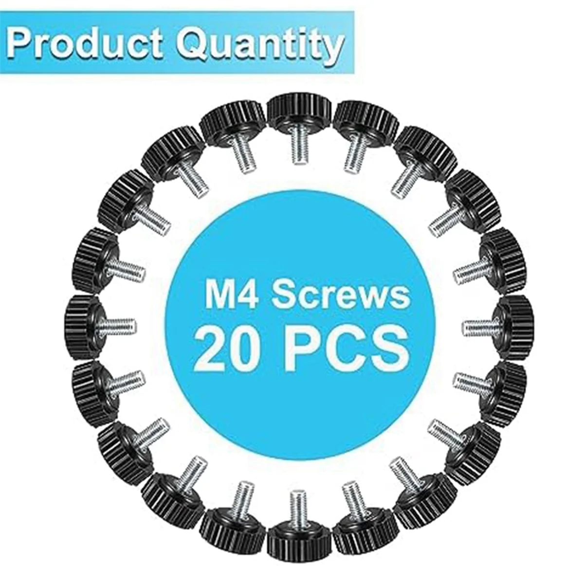 Винтовой накатанный винт, 20 шт., M4 X 10 мм крепежные болты, винтовые ручки, ручки, черные круглые зажимные винтовые ручки