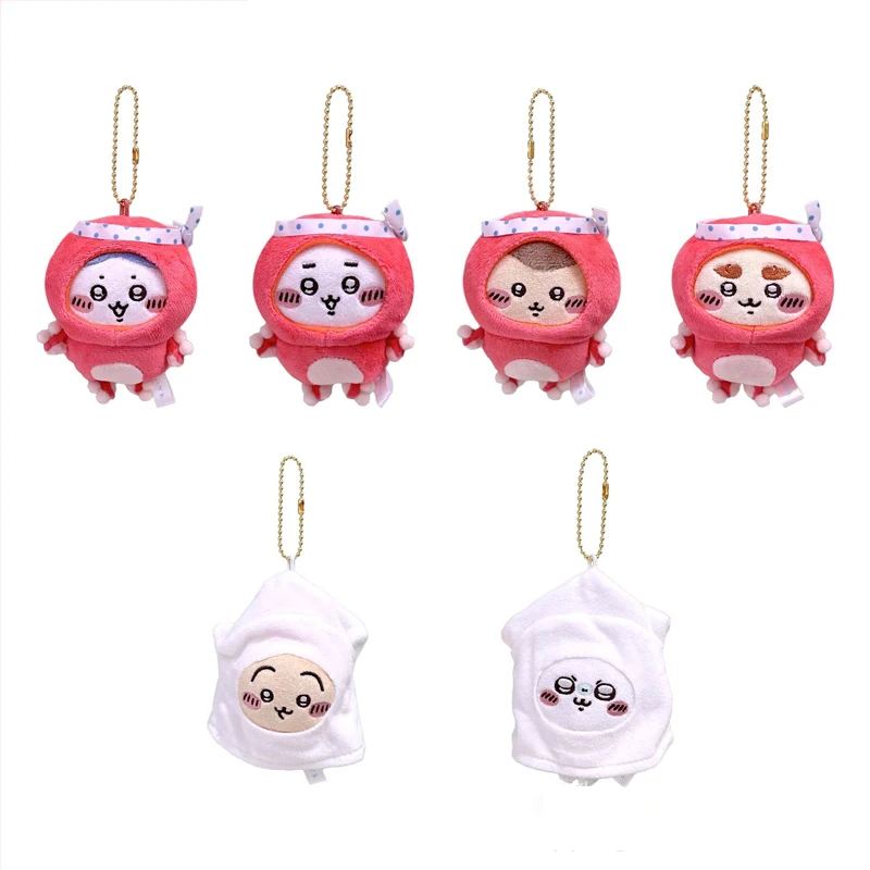 JIYI Takoyaki Prize Series Plush Keychain Cute Usagi Hachiware Momonga Octopus Ball Kawaii Doll Soft Toy Pendant Gift view 4