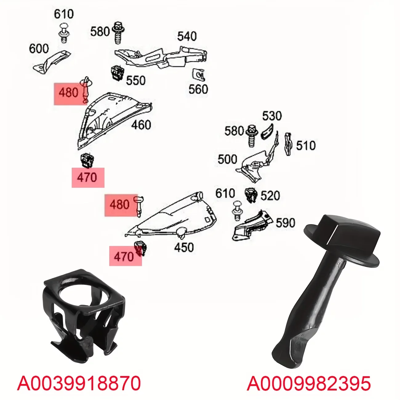 3 Sets Spiral Spring Gasket Kit For Mercedes-Benz S-Class W222 S320 S350 S400 S500 S600 Fixed Buckle Rotary Catch Retainer Clip