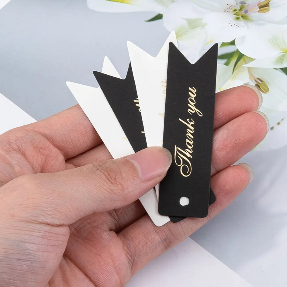 50 sztuk papierowych etykiet Kraft 2x7cm Etykiety z podziękowaniami do pakowania biżuterii DIY Ręcznie robione rękodzieło Dekoracje na prezenty Kartki — zdjęcie 4