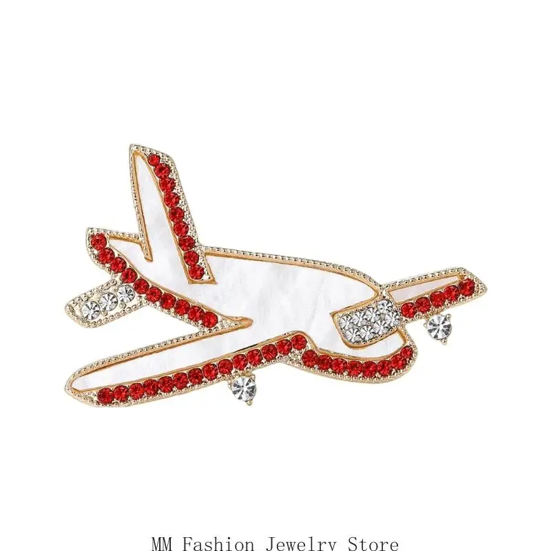 Sophisticated Black And Red Aircraft Brooch Design To Enhances Coats And Sweaters Elegantly D0UB