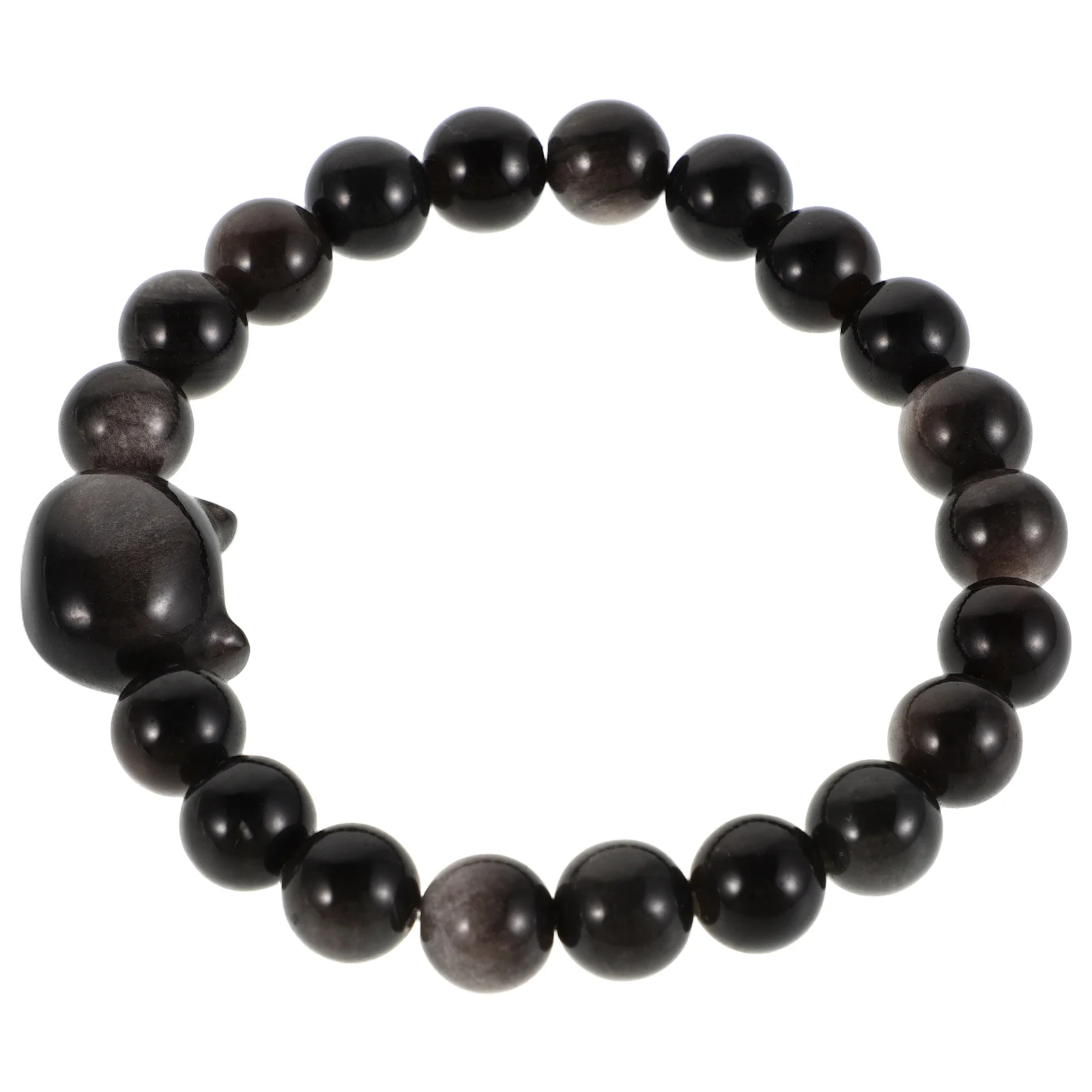 

Cat Charm Beaded Bracelet Obsidian Stone Wristband for Women Cute Cat Design Aesthetic Daily Fashion Accessories Handmade
