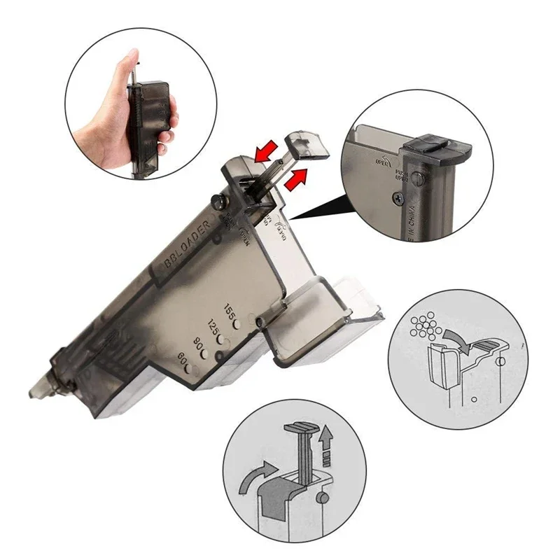 Plastic BB Speed loader 220 100 Rounds War Games Combat Tactical BB Loader Paintball Outdoor Hunting Accessory