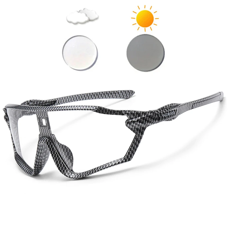 VAGHOZZ Anti-UV und photochrome Outdoor-Sportfahrrad Angeln Fahren Radfahren Sonnenbrille Brillen MTB Fahrradbrille