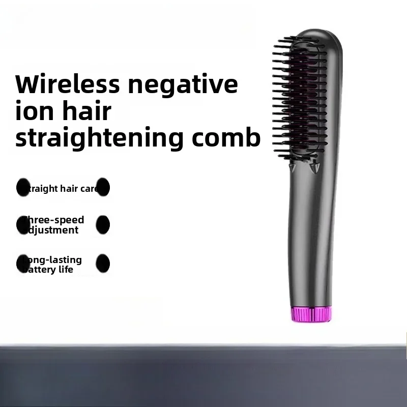 Bestseller Negative Ion Intelligent Vibration Massage Electric Comb Fluffy Lazy Hair Straightener Comb Curl Straight Dual-purpos
