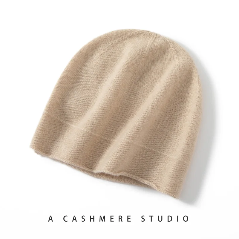 

TLOML Autumn Winter New Women 100% Cashmere Hat Warm Soft Pullover Caps Casual Simple Style Cashmere High Quality Chic Comfy Hat