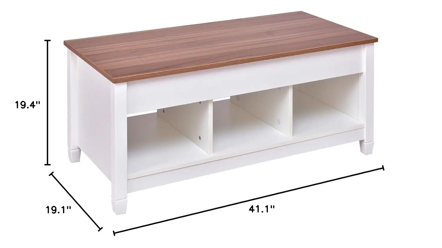 Low Coffee Table with Hidden Lift Top & Lower Storage Compartment for Contemporary Living Room, Customized
