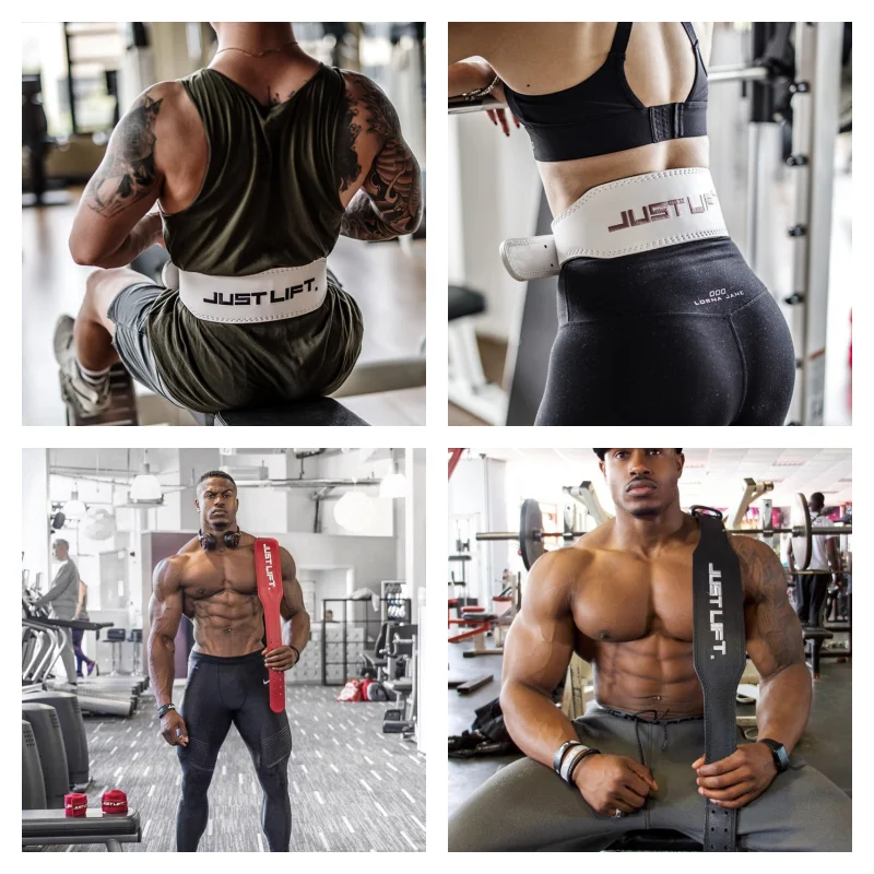 Cowhide Weight Lifting Belt Embroidery Design Weightlifting Belt for Men Women Gym Fitness Belt for Powerlifting Deadlifts Squat