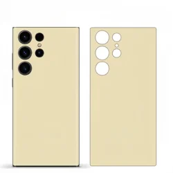 Plain Bitterkoekje Kleur Decal Skin voor Samsung S24 S23 S22 Ultra S25 5G Terug Screen Protector Film Cover 3M Wrap Sticker