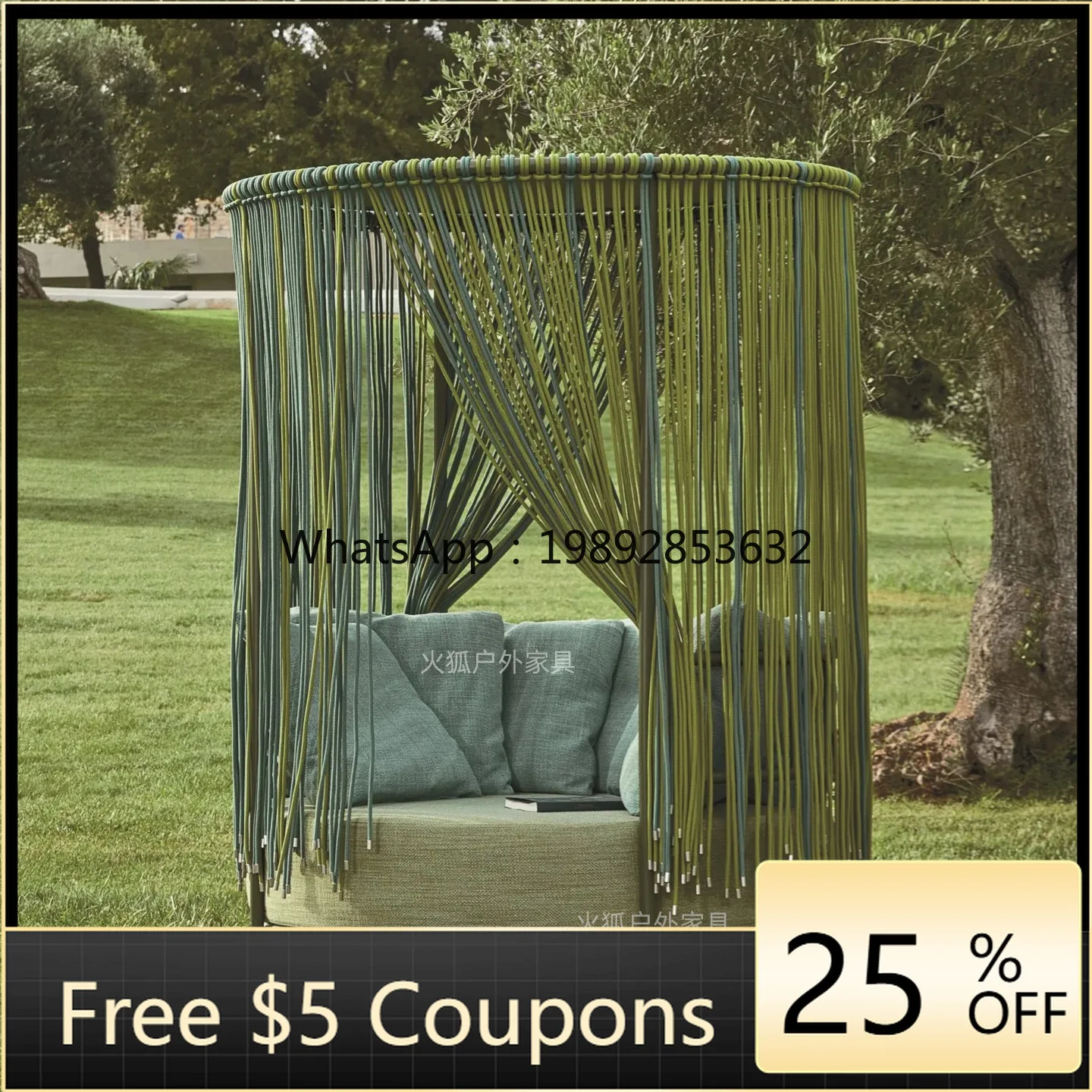 

YFY Internet Celebrity Garden Sofa Large Reclining Bed Round Rattan Hotel Wedding Photography Props