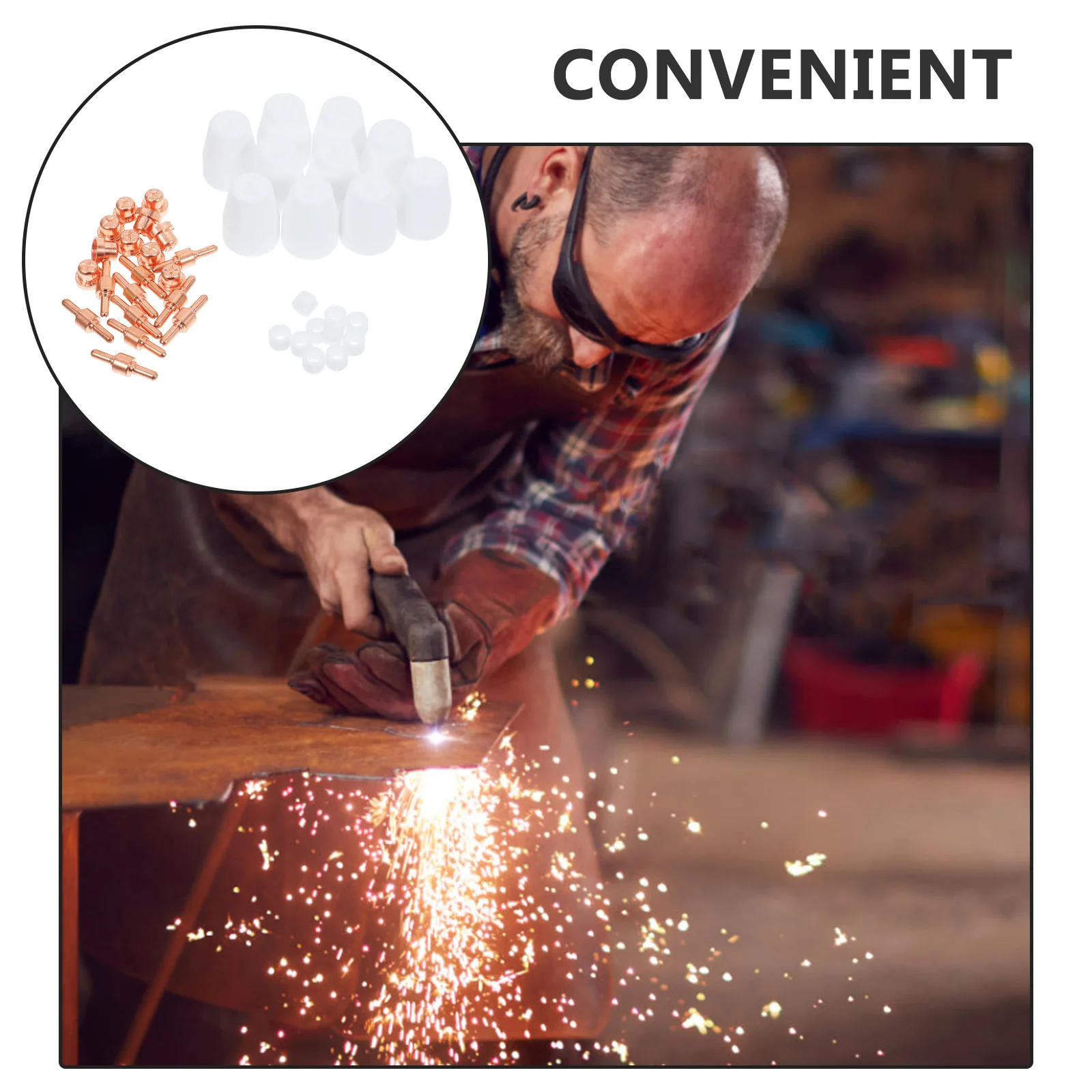 Kit de accesorios de corte por Plasma, 40 Uds., cubierta protectora de boquilla Lg40, juego de difusor para consumibles de cortador de Plasma de alta temperatura