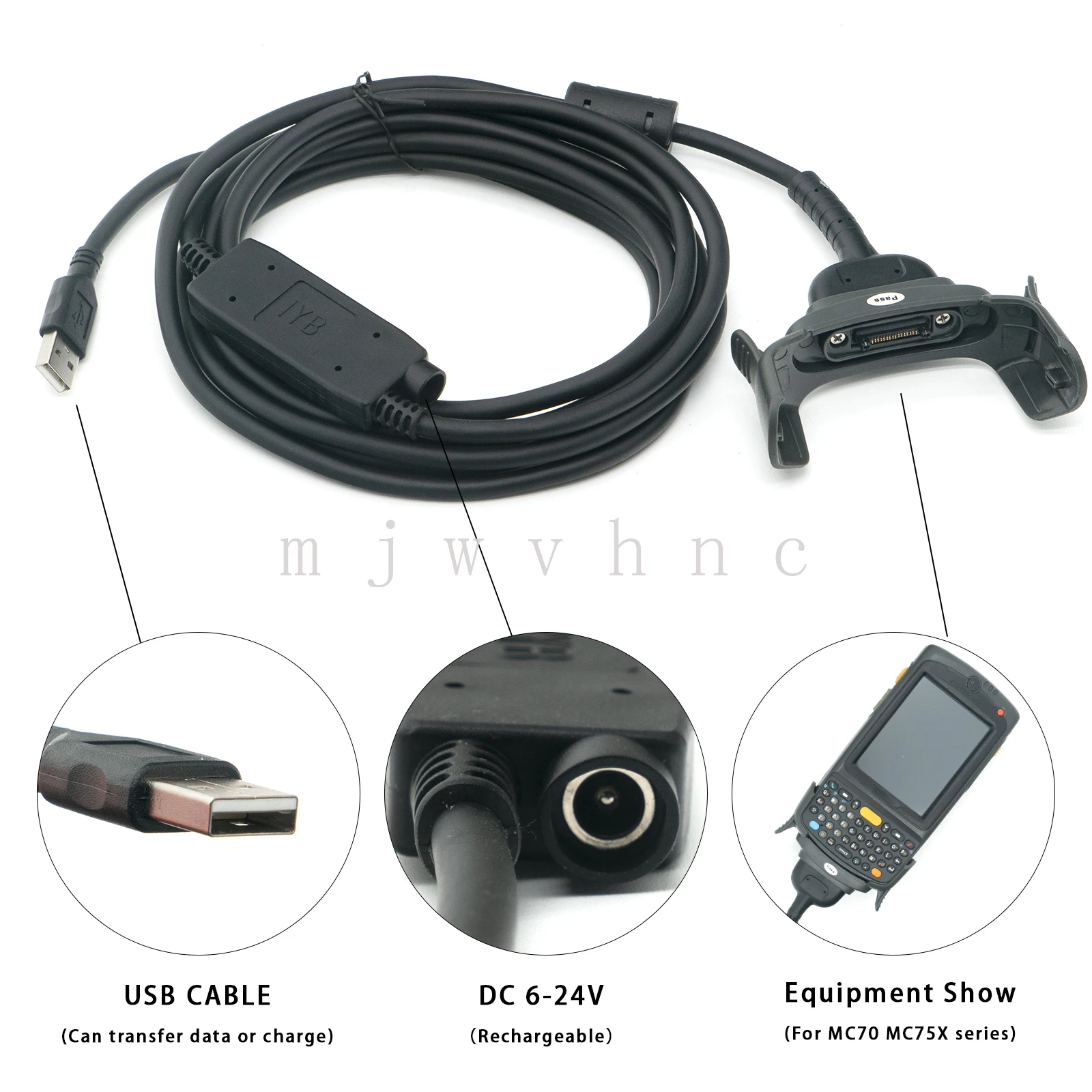 25-102775-02R USB Comm with Power Supply for Motorola Symbol MC70 MC75A0-H MC75A0 MC75A6 MC75A8