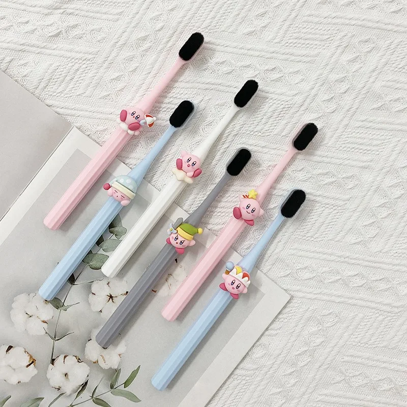 6 Styles Anime Kirby Cartoon Children Toothbrush Soft Head Cleaning Household Toothbrush Cute Men Women Oral Clean Brush Gift