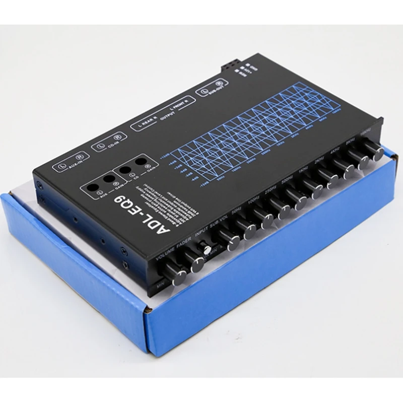 9 Band Equalizer kinerja tinggi 9 Band equalisasi 12V DC untuk perahu RV mobil logam dengan CD AUX Input DSP Chip Output