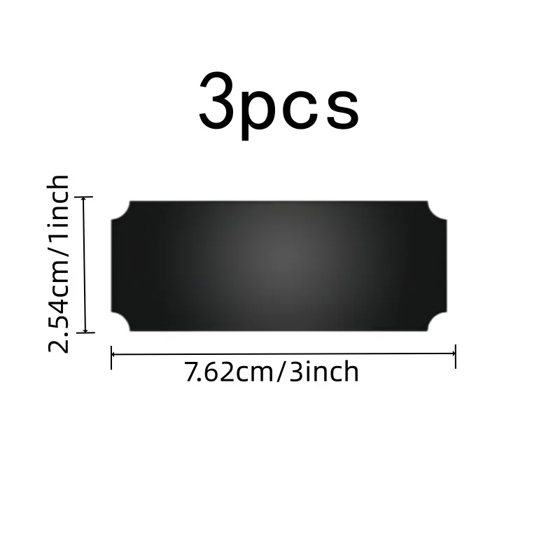 3 pcs Black ID Tags, Smooth Writable Surface for School Classroom ID, Self-Adhesive Backing great for Business Event Badges