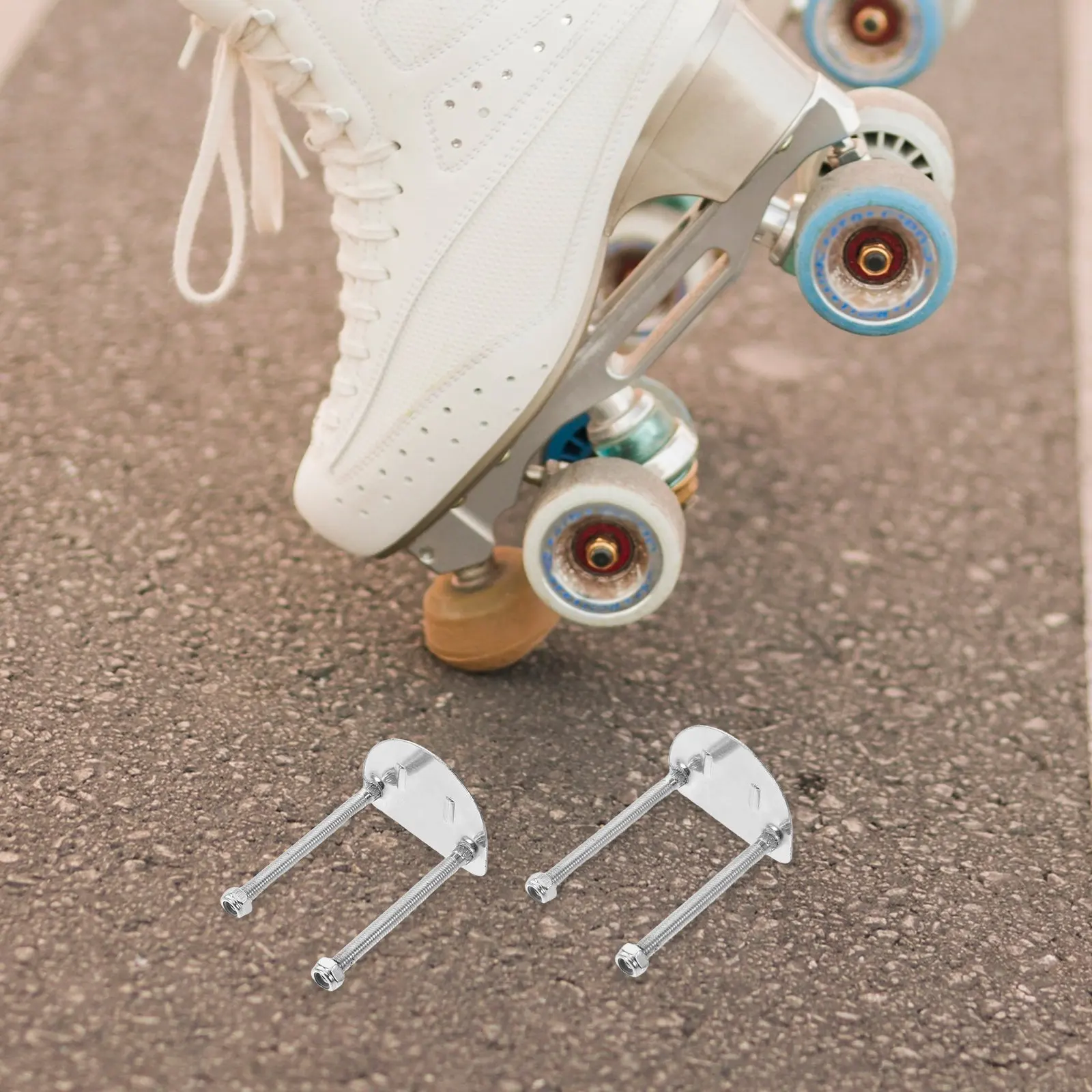 

8pcs Roller Skate Bracket Plates Stainless Steel Quad Skate Base For Four Wheel Skating Smooth Shock Absorption Team Sports