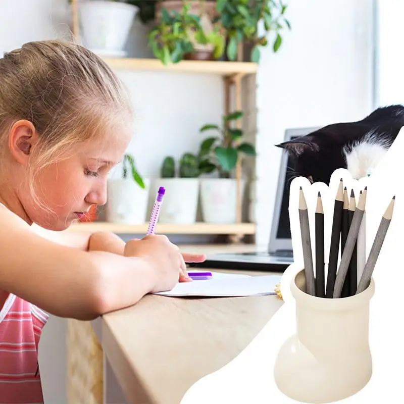 Porte-crayon multifonctionnel en forme de botte, support de stylo de dessin animé, stockage de brosse de maquillage, drôle, T1