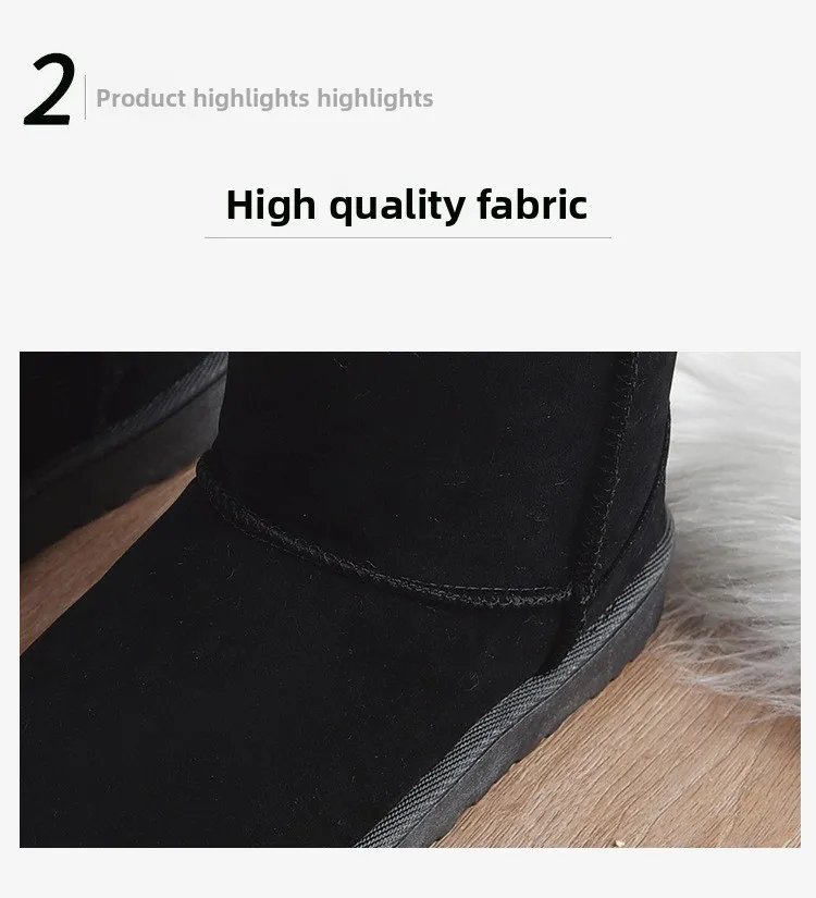 2026 Schneestiefel Winter Warme Modische Rutschfeste Schuhe Dicke Pelz-Plattform Flache Kurze Stiefel-Sneaker – Detail 5