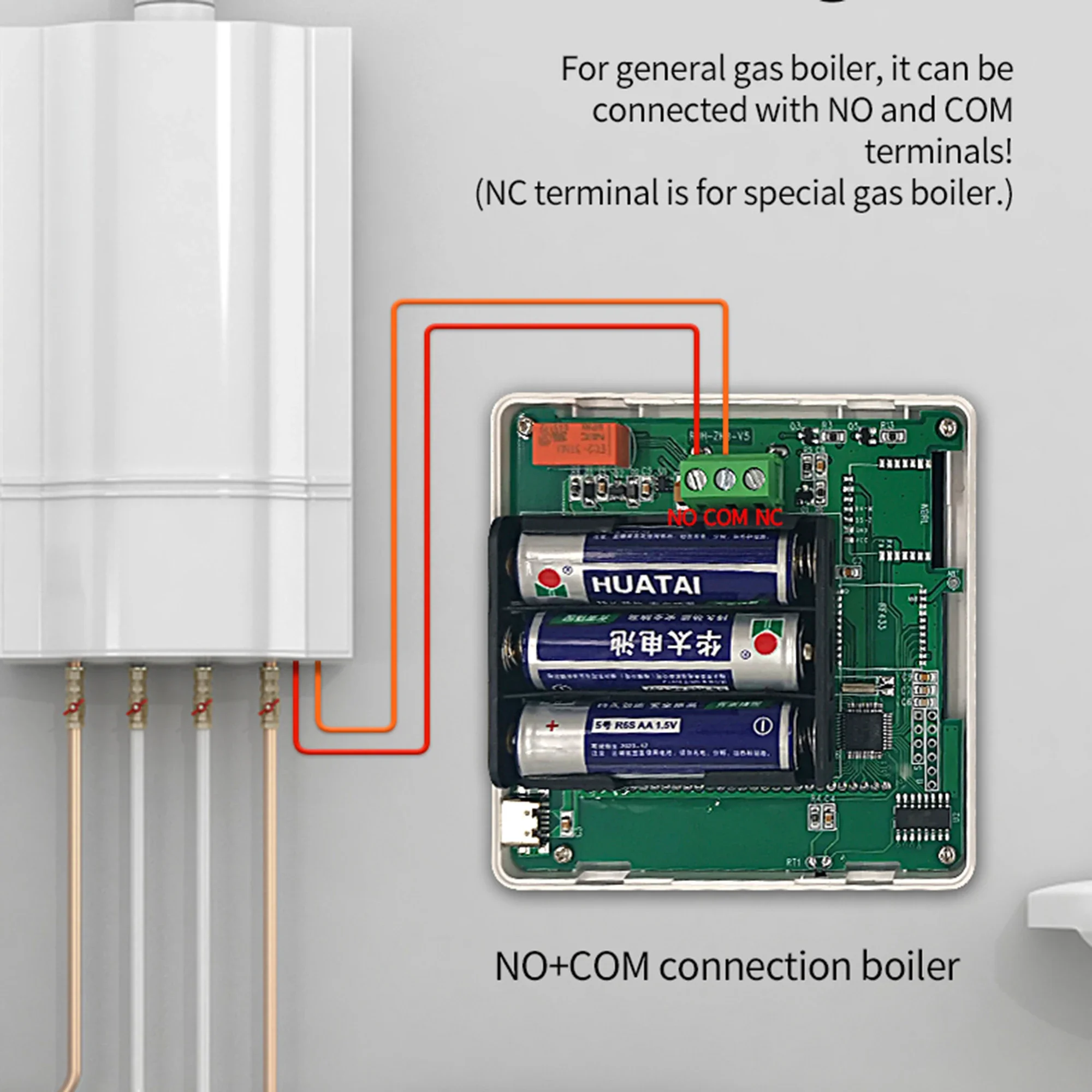 Minco Heat LCD 3AA batterie termostato caldaia a Gas programmabile con porta di ricarica di tipo C e blocco per bambini