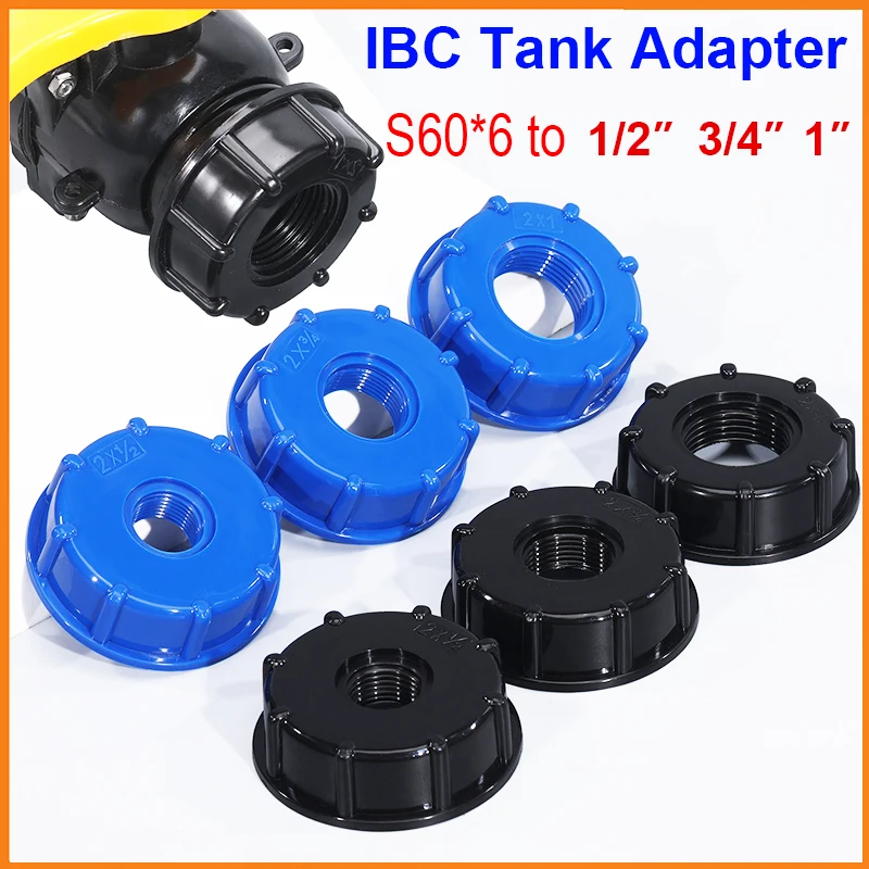 3Pcs 1000 Liter IBC Tank Adapter S60X6 Coarse Thread Cap 1/2