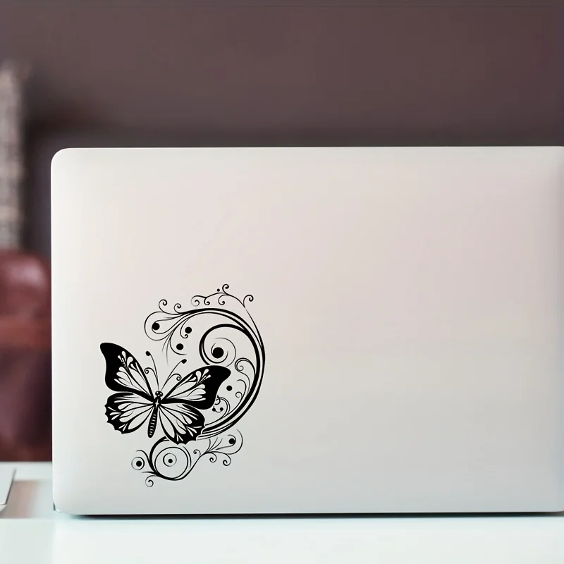 

1pc 2D Flat Butterfly & Floral Tattoo PVC Sticker Waterproof Durable Decal for Motorcycle Helmet Car Body