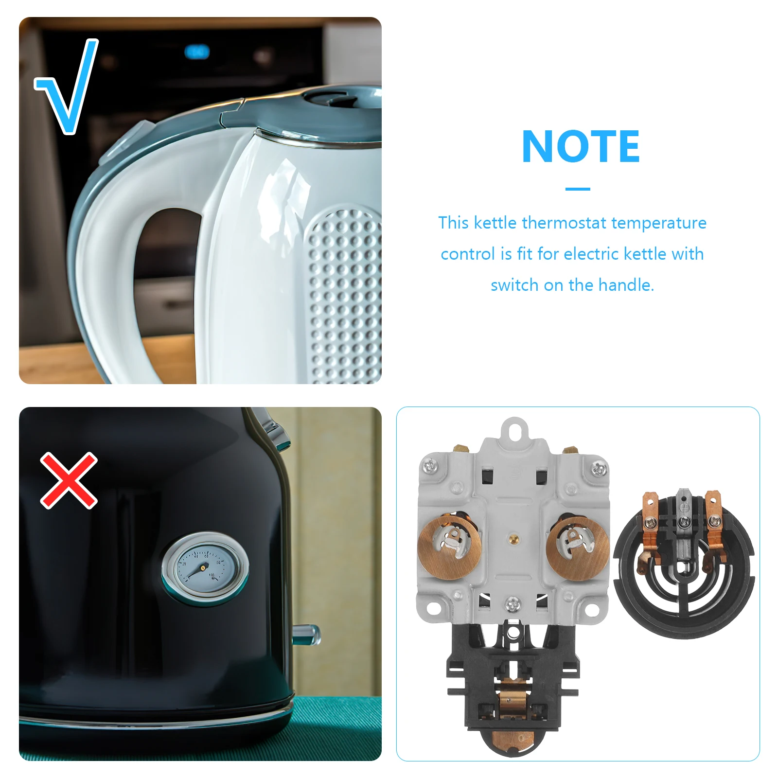 

Electric Kettle Thermostat Temperature Control Base Parts Socket Replacement Heating Device Appliances Thermal Switch