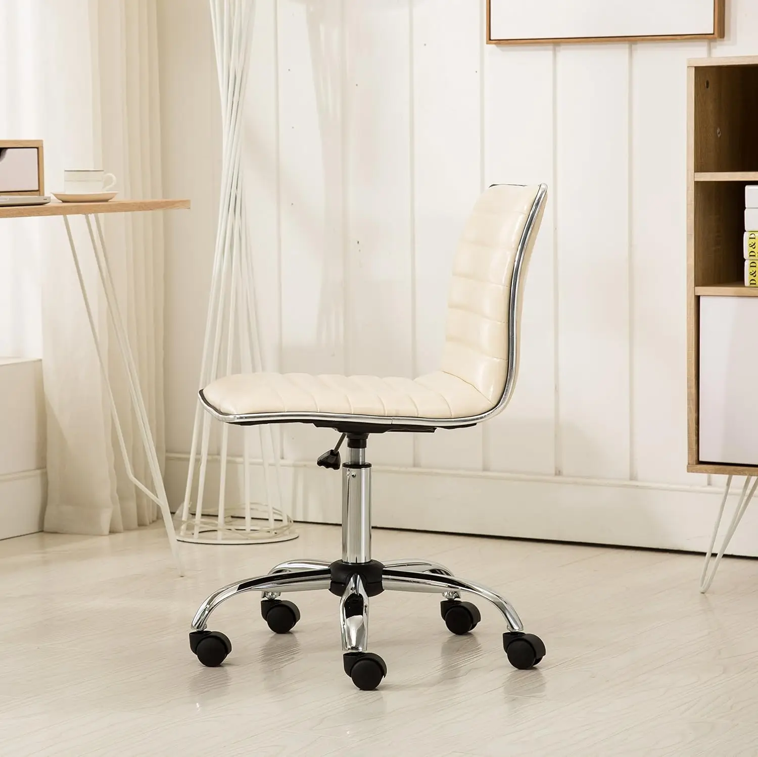 

Fremo Chromel Adjustable Air Lift Office Chair In Beige