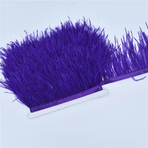 1 Meter echte Strauße Mitleid mit weißen Fransen -Strauß -Sätzen für Kleidungsbande Garnieren Feathuse Pluma -Wolkenrock -Dekoration 6 Hauptverkauf White Pluma - №2