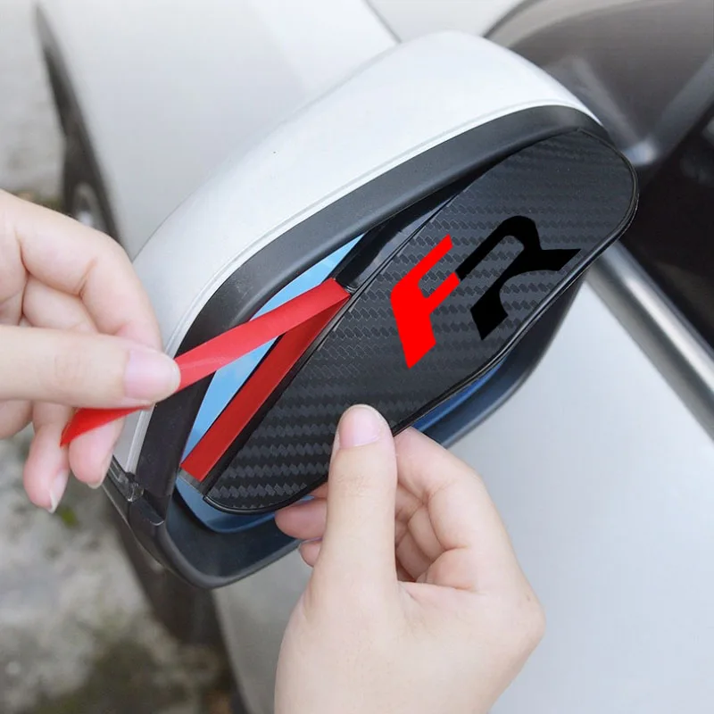 2Pcs Car Rearview Mirror Rain Eyebrow Carbon Fibre Rain Bar For Seat FR Leon Ibiza Altea Exe Mk3 TARRACO Decoration Accessories
