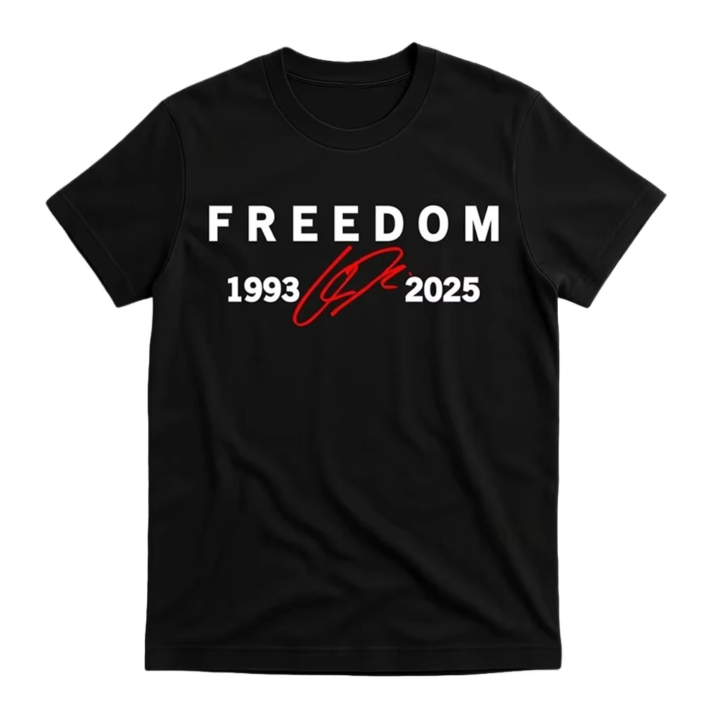 

Футболка Freedom Red Signature 1993-2025 Charlie Kirk Tribute Faith Christian RIP Charlie Kirk, хлопковые футболки с рисунком Camisetas
