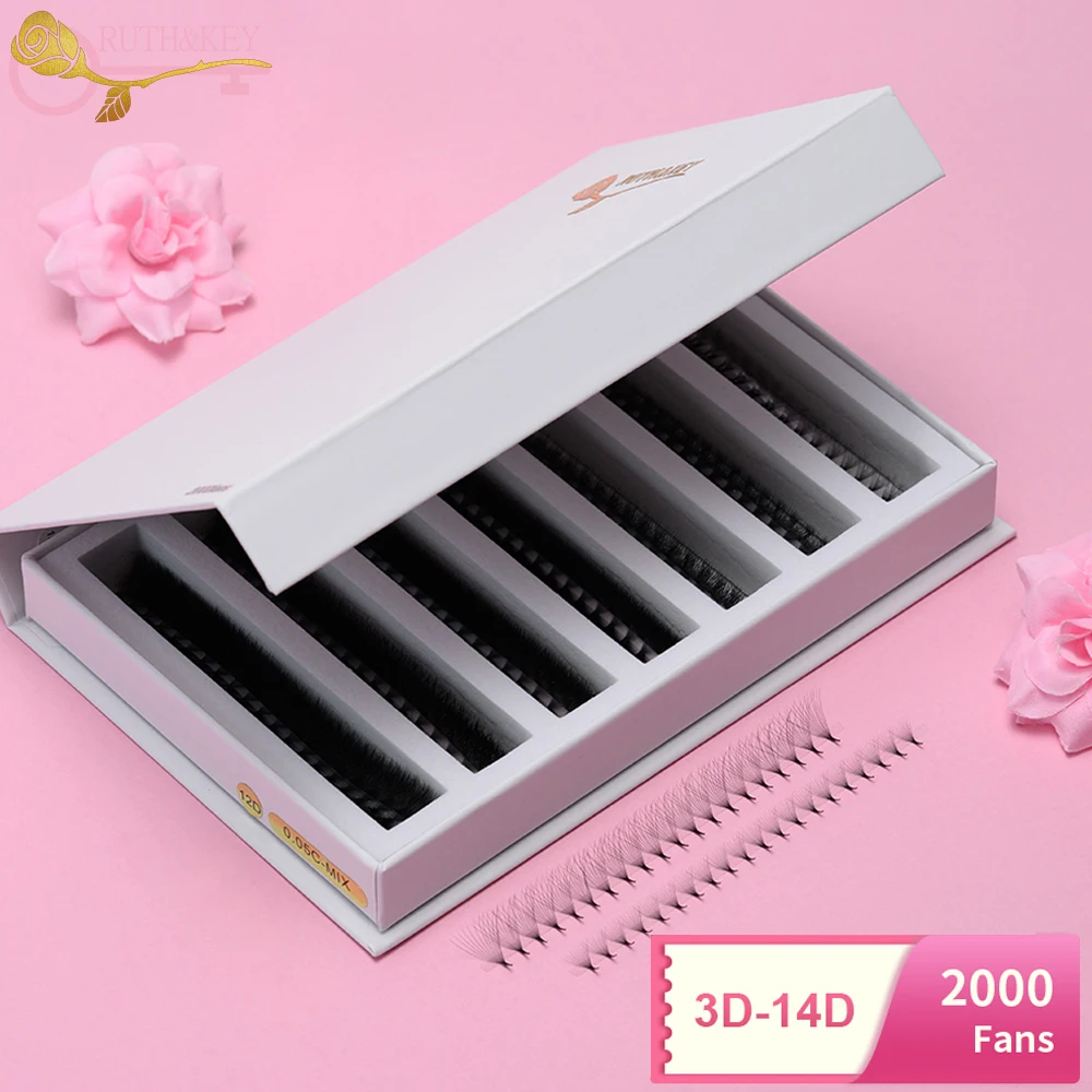 2000 Fans Top Selling 100% Hand Made High quality 8D 12D 14D ultra speed eyelash 10d premade fans lashes premade lash extensions