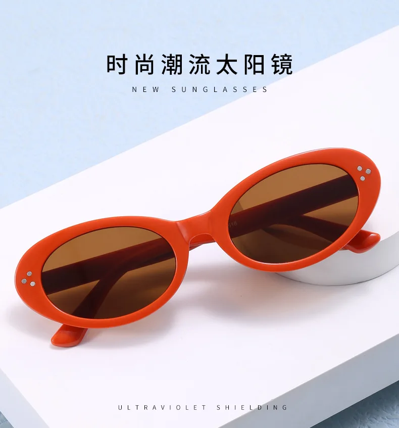 Neue Vintage Runde Sonnenbrille für Damen und Herren Marken-Kreisförmige Sonnenbrillen Ovale Brillen für Männer und Frauen – Detail 1