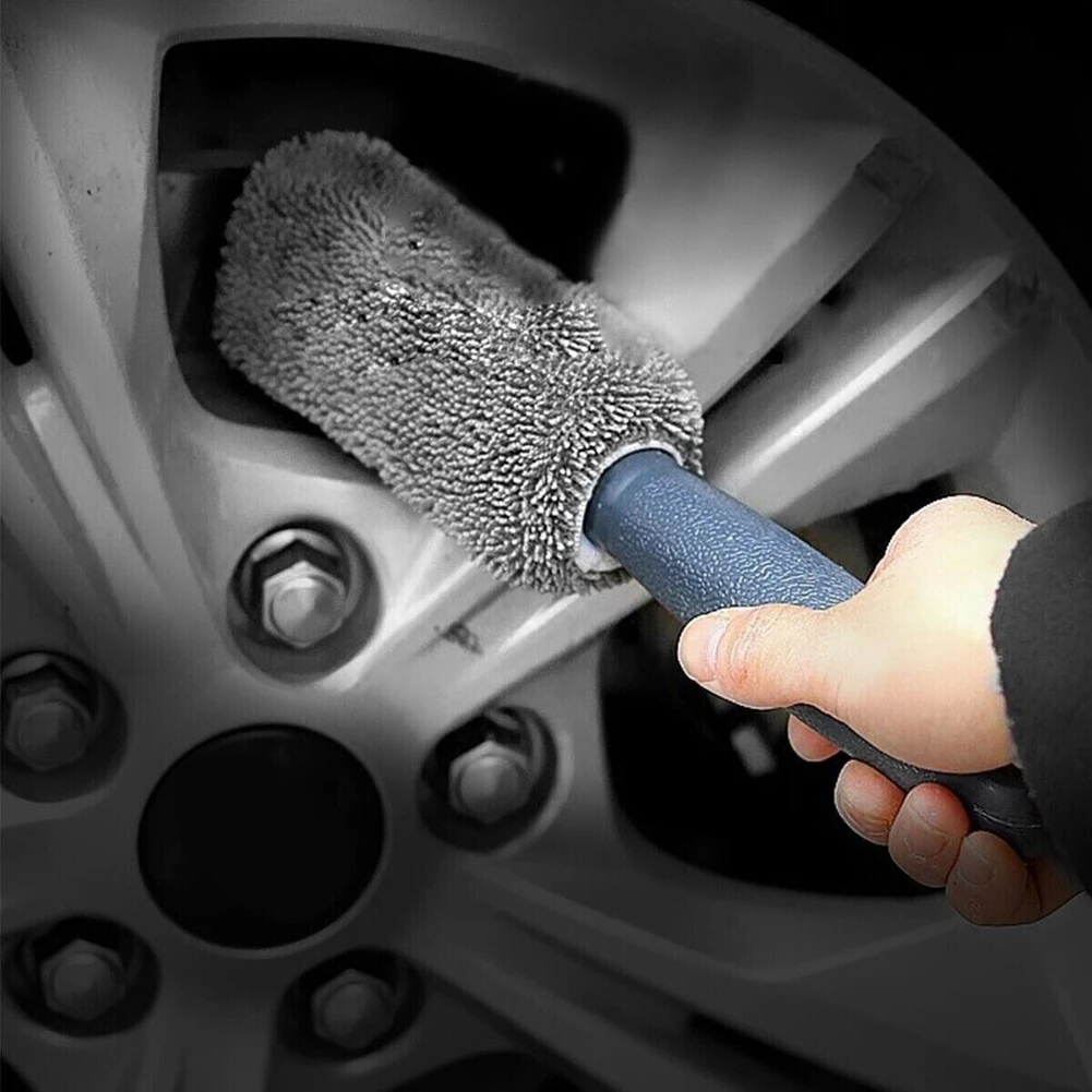 Autowasborstel Microfiber Tire Scrubber Trunk Wheel & Rim Cleaner Brush Dust Remover Detailleringsborstel Car Cleaning Tools