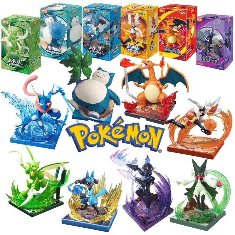 

BLOKEES Pokemon строительные блоки игрушки Чаризард Снорлакс Scyther Lucario Cinderace фигурка игрушка для вышивания Коллекционная модель