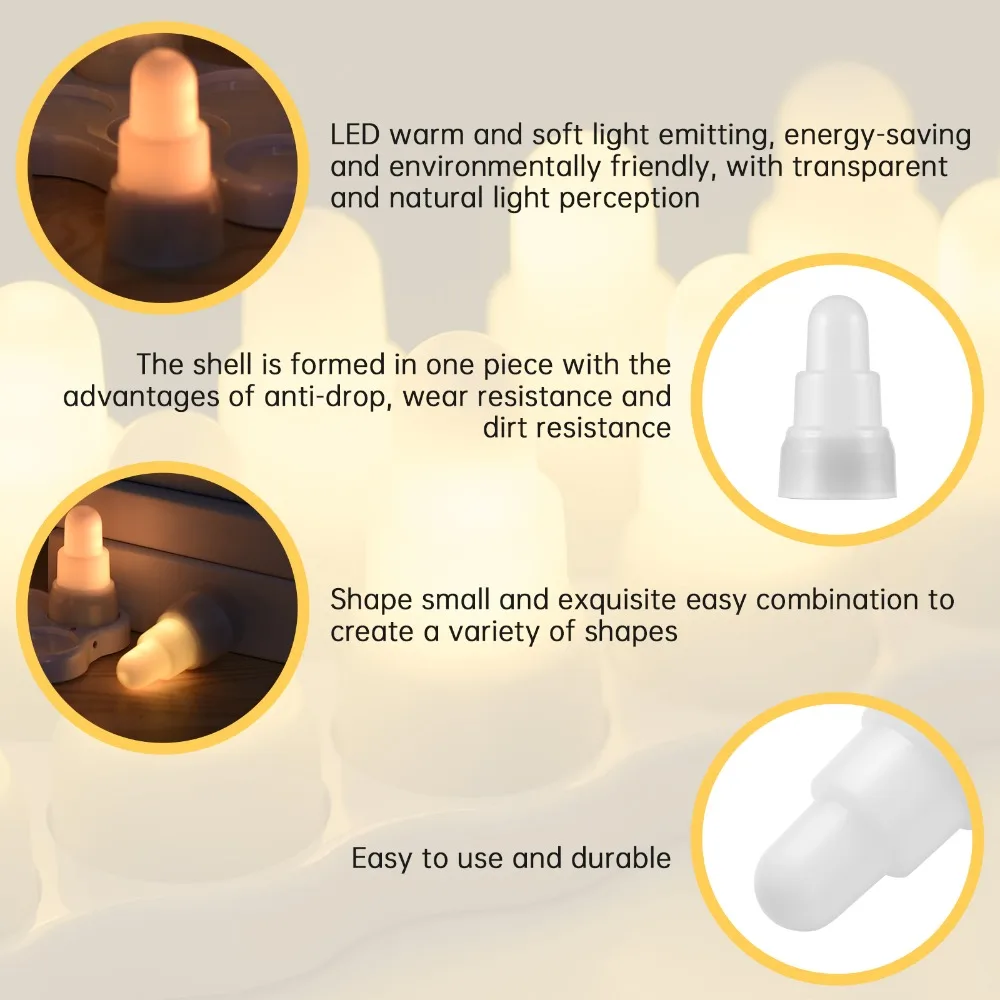 Remote Control Flameless Candles 13 Colors 4 Modes Led Candles Flickering Effect USB Operated Rechargeable Candles