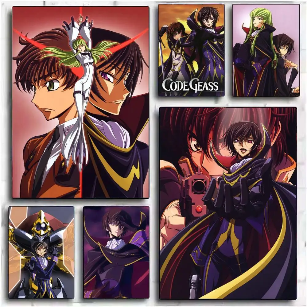 Code G-Geass Zero Anime Painting Calligraphy Frameless Canvas Wall Art Perfect for Kitchen Bathroom Home Decor