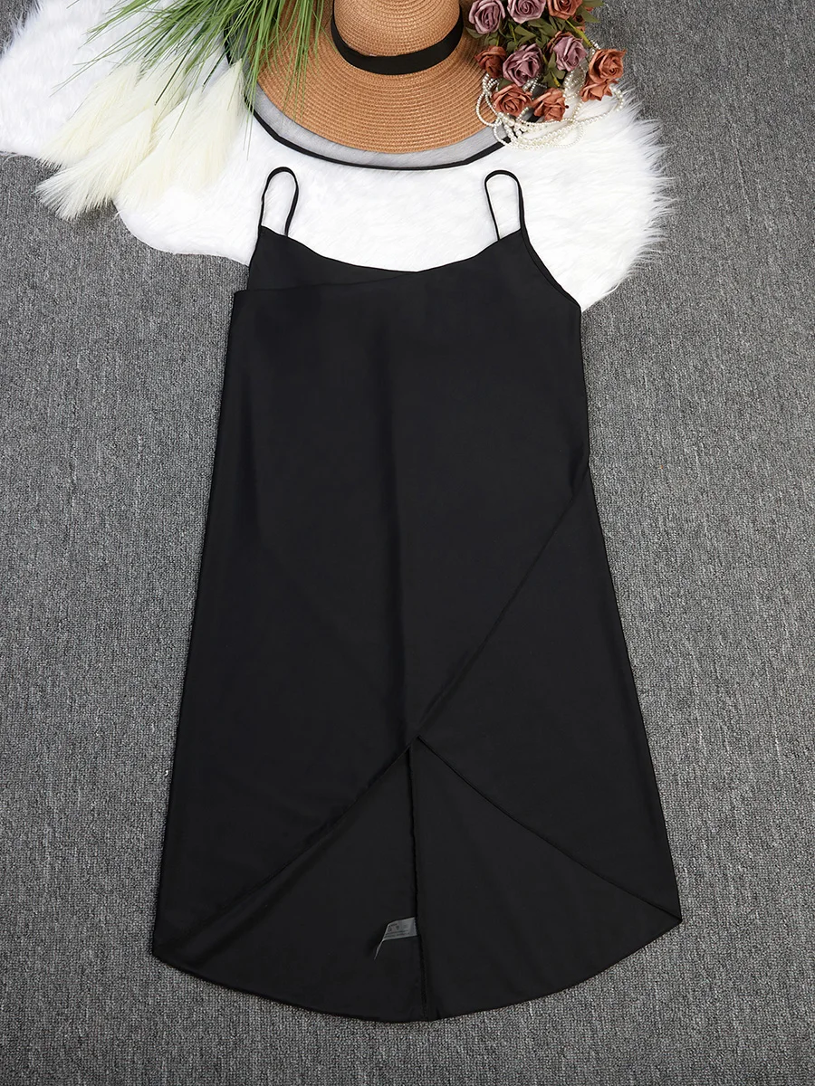 2025 traje de baño largo de talla grande para mujer, traje de baño liso para playa, traje de baño para mujer, ropa de playa para nadar