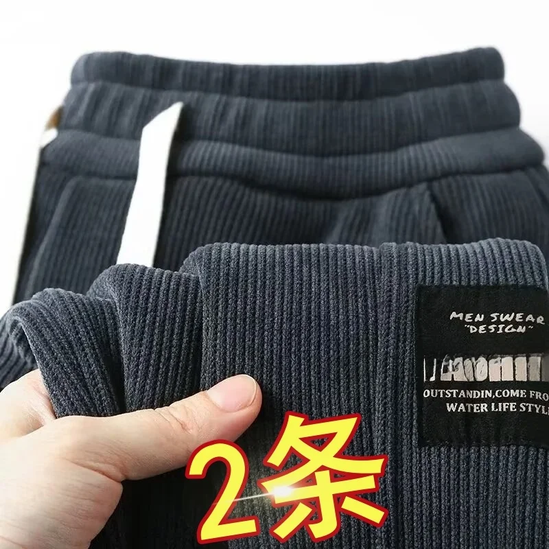 

Тяжелые вельветовые повседневные брюки в стиле ретро, свободные брюки-карго с эластичной резинкой на талии для мужчин, осень-зима, большие размеры, удобные L...