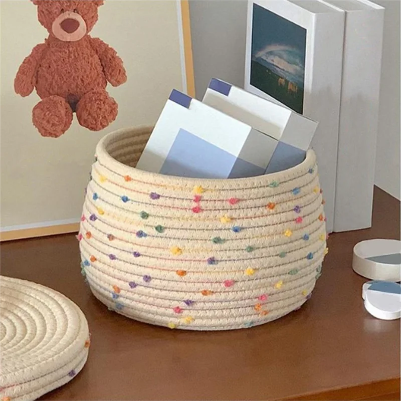 

ABWP-Small Rope Basket With Lid Small Round Woven Storage Basket With Lid For Organizing