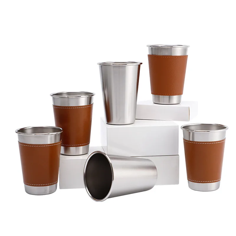 30ml-500ml Stainless Steel Metal Cup Beer Cups White Wine Glass Coffee Tumbler Travel Camping Mugs Drinking Tea Mug Set Outdoor