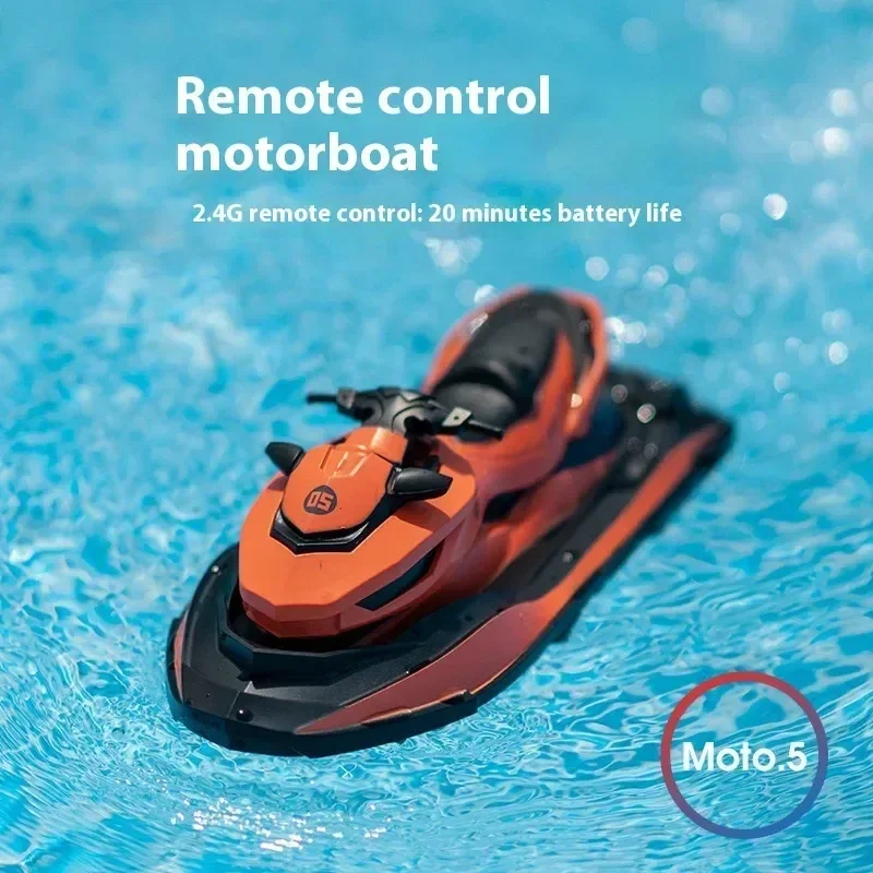 High-Speed Remote Control Boat 2.4g Rc Jet Ski Mini Electric Motorboat Wireless Children Summer Outdoor Water Parent-Child Toys