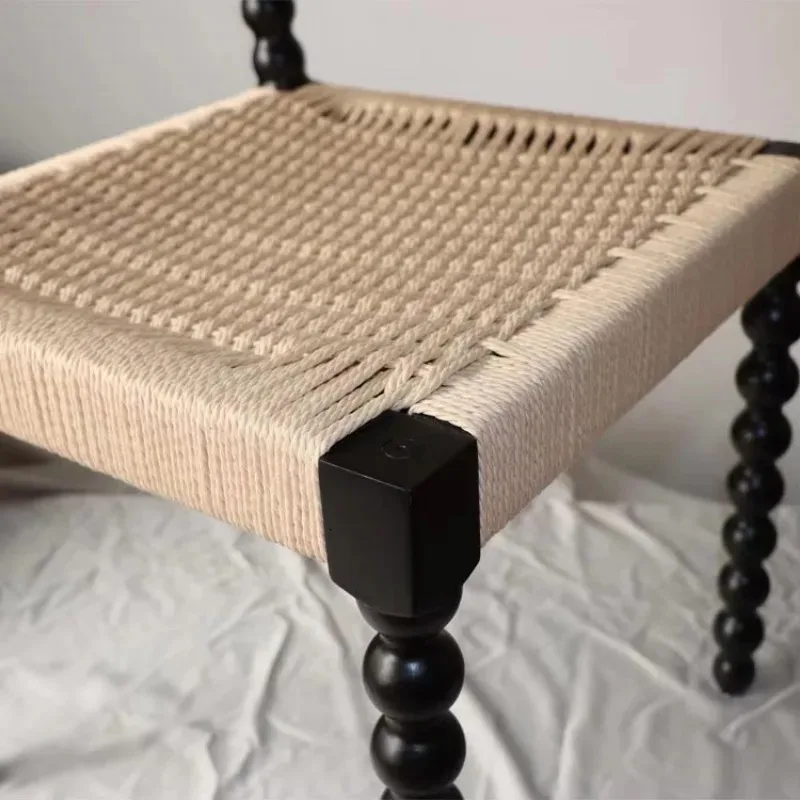 【2026】أثاث خارجي حديث، فندق حديقة، مطعم، كراسي طعام بحبل أرجل خشبية