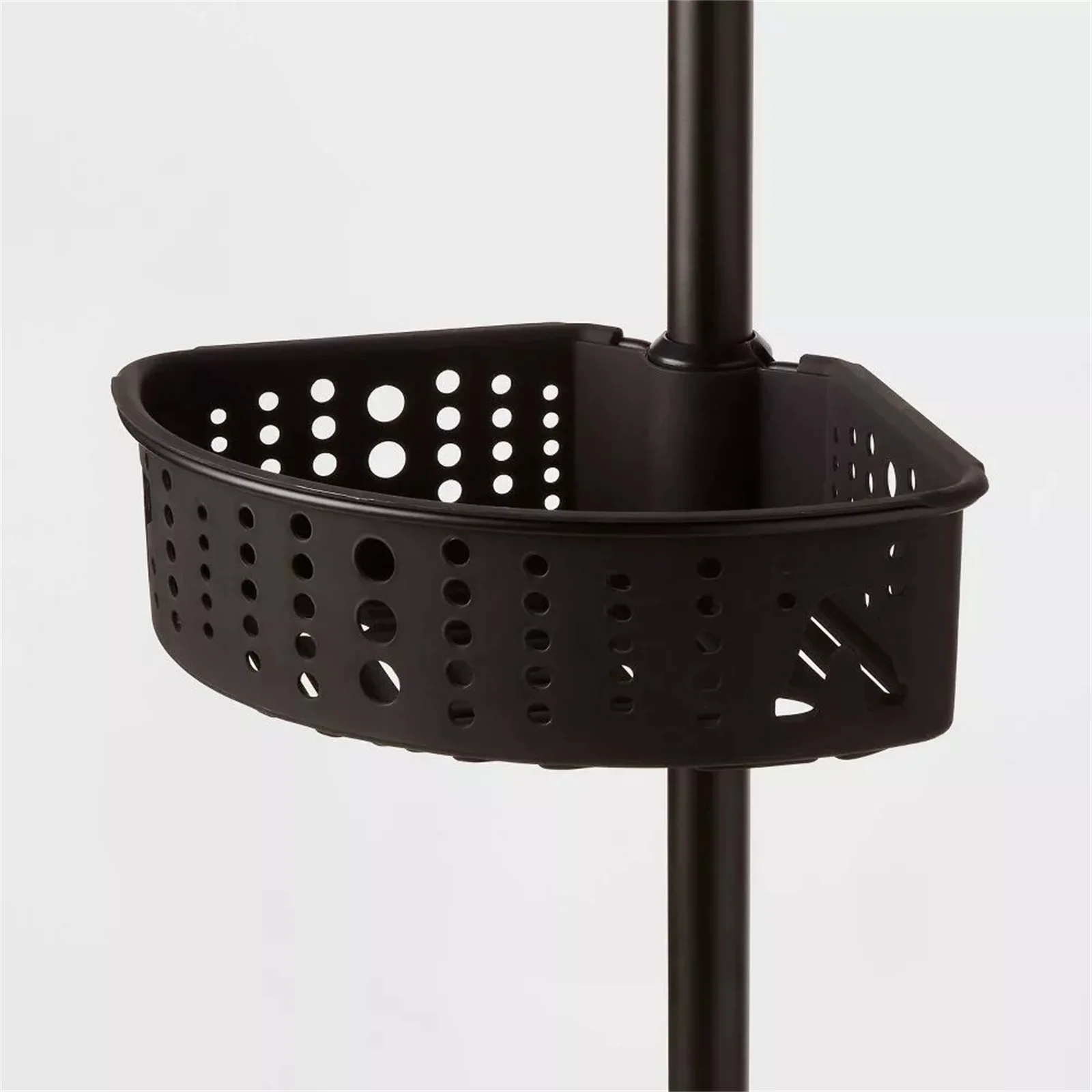 Room Essentials Steel Corner Tension Pole Shower Caddy 3 Baskets, Matte Black