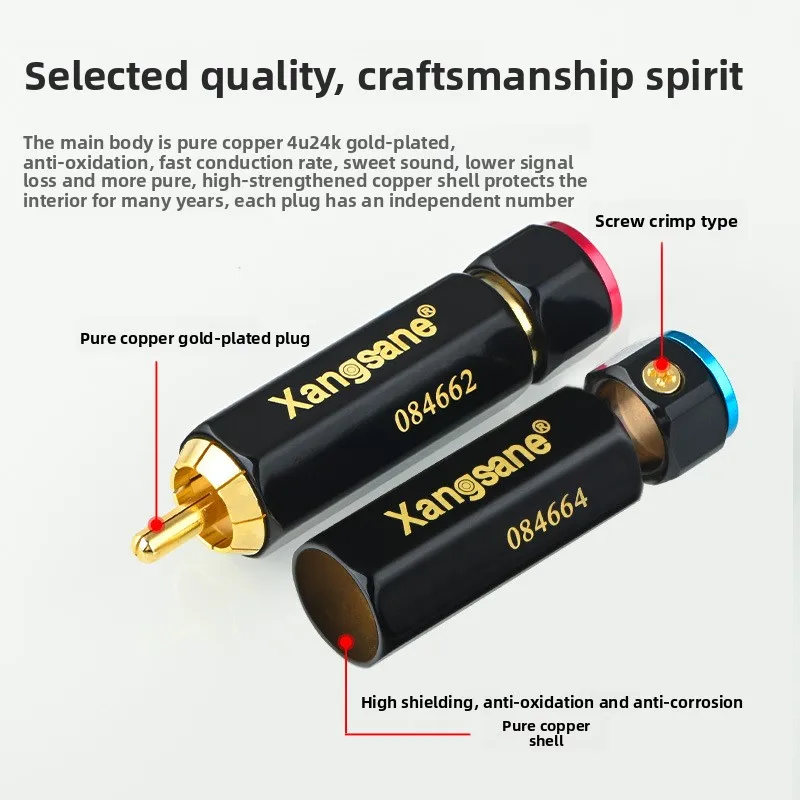 Xangsane/Elephant God, Fever Solder Free RCA Lotus Plug Audio Terminal HiFi Audio Video Plug