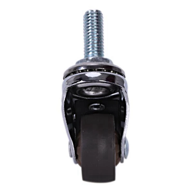 12Pcs Mini Small Casters 1 Inch M8x15mm Tpe Silent Wheels With Brake Universal Casters Wheel