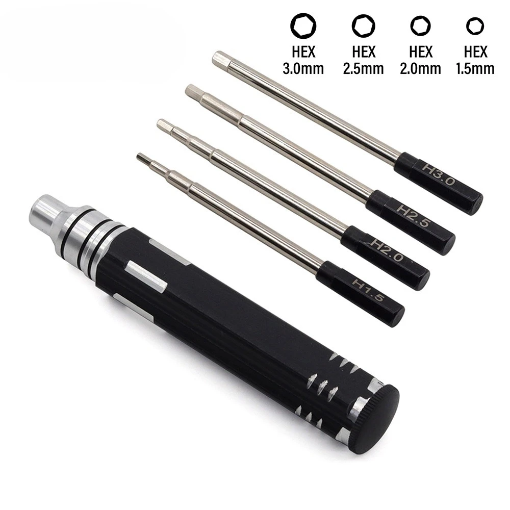 

4 in 1 RC Tool Kit Set Metal Hex Screwdriver Set for RC Helicopter Car Airplane Drone 1.5mm 2.0mm 2.5mm 3.0mm