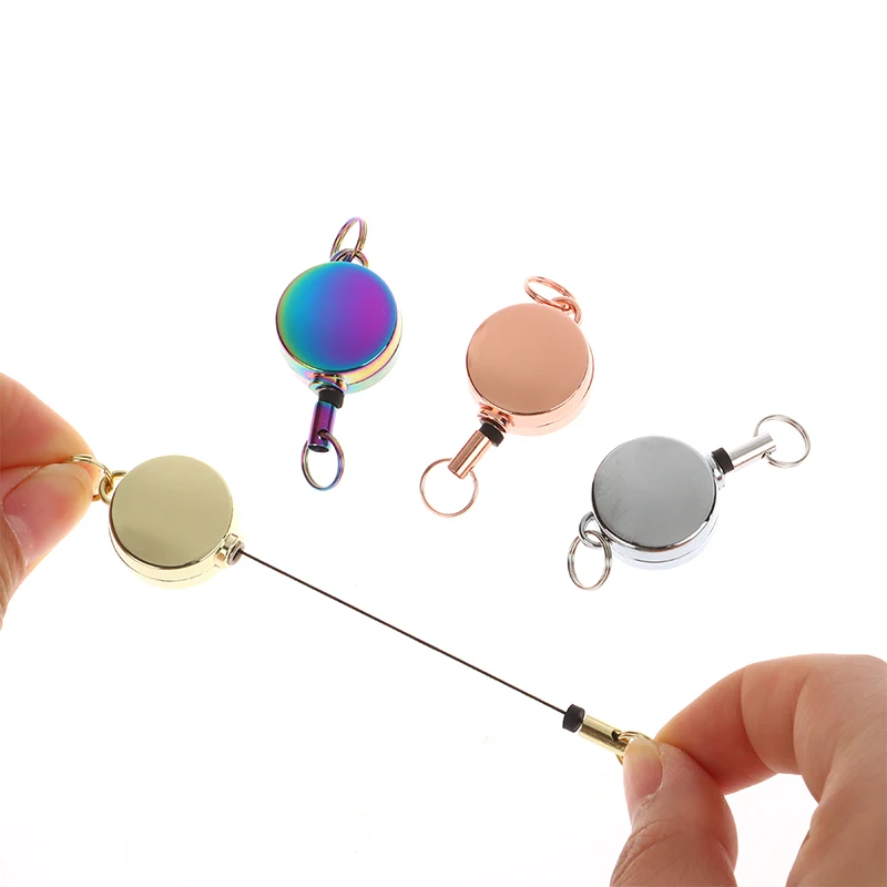 Retractable Mountaineering Buckle Key Chain Stainless Steel Wire Rope Key Holder Outdoor Keychain Tools DIY Accessories
